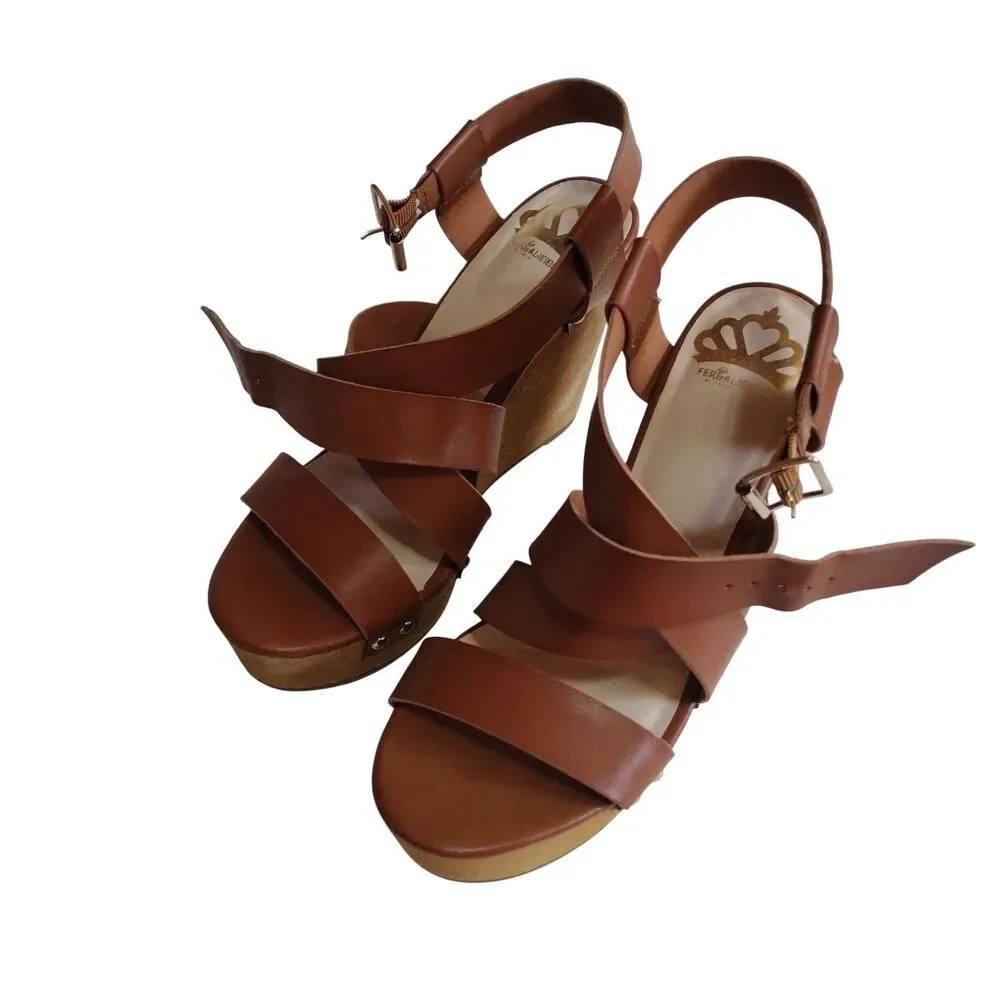 Fergalicious by Fergie Libby Strappy Wedge Stacked 4.5